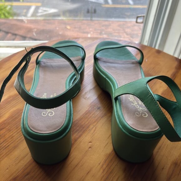 Seychelles Rest Assured Chunky Platform Heeled Sandal, Green sz 8, 90s Y2K - Picture 4 of 5